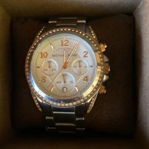 Michael Kors Women's Blair Glitz Silver/Rose Gold